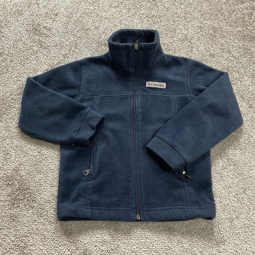Columbia Fleece Jacket Kids Girls XXS Blue Full Zip High Neck Outdoor School